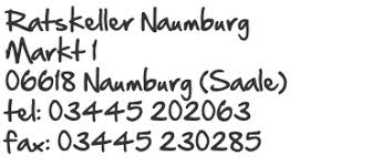Ratskeller Naumburg Adresse