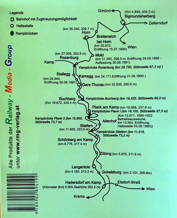 Streckenkarte Kamptalbahn