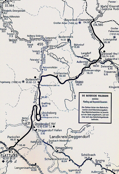 Karte Bayerische Waldbahn