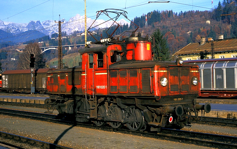 k-001 Tauernbahn 1161.020-1 Bf. Bischofshofen 03.12.1993 foto peter hauzinger sammlung rubarth