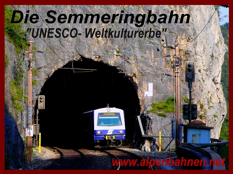 k-003a  Semmeringbahn Regionalzug n. M�rzzuschl. Weinzettelwandtunnel zw. Klamm Schottwien & Breitenstein 30.07.2009 foto h. rubarth