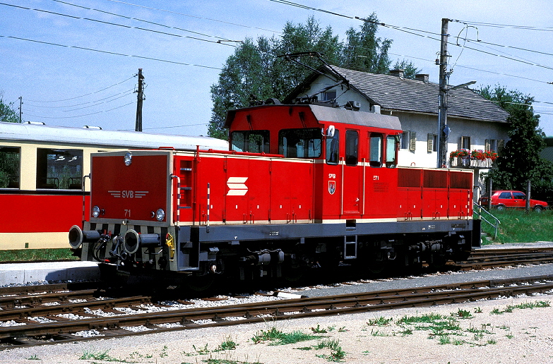 k-SLB002 Lok E 71 Bf. Lamprechtshausen 24.07.1989 foto herbert rubarth