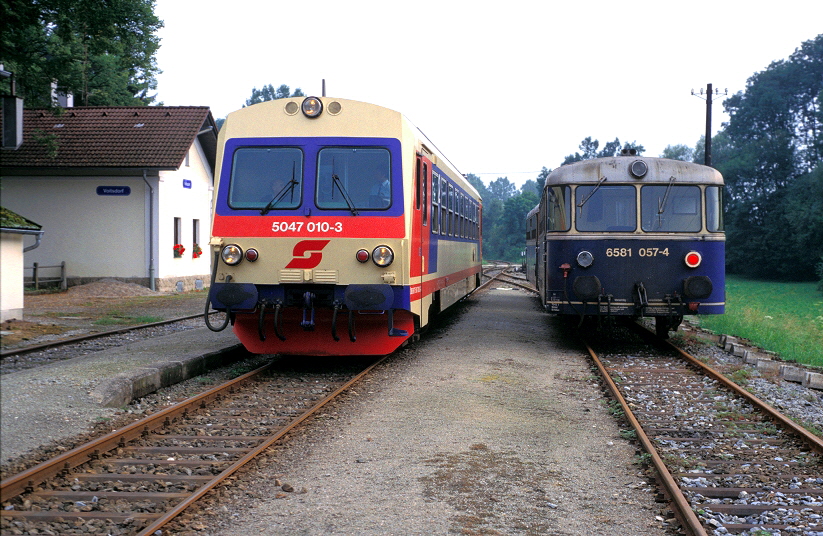 k-005. Zugkreuzung Bf. Voitsdorf 28.07.1989 hr Scan vom Dia